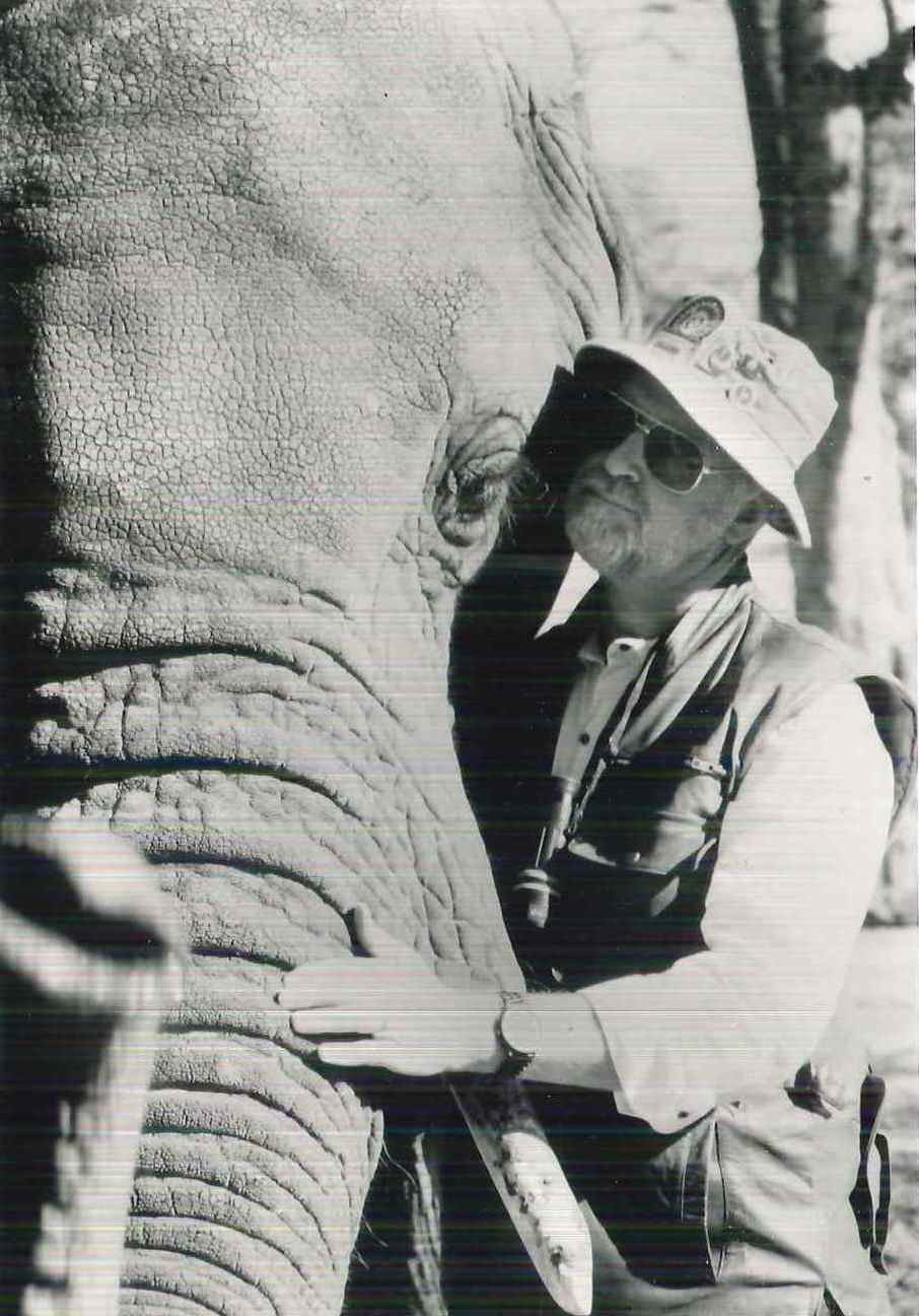 Director Gary Clarke and Tembo the African Elephant: late 1980s