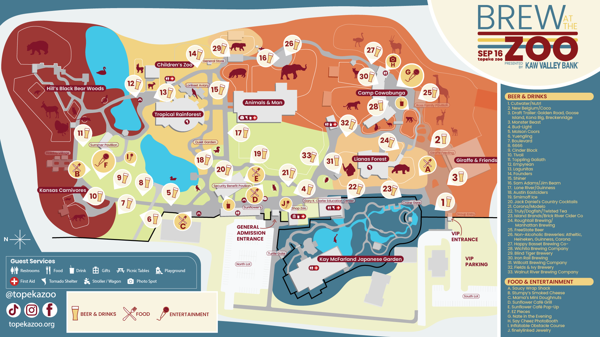 Brew at the Zoo 2023 - Map