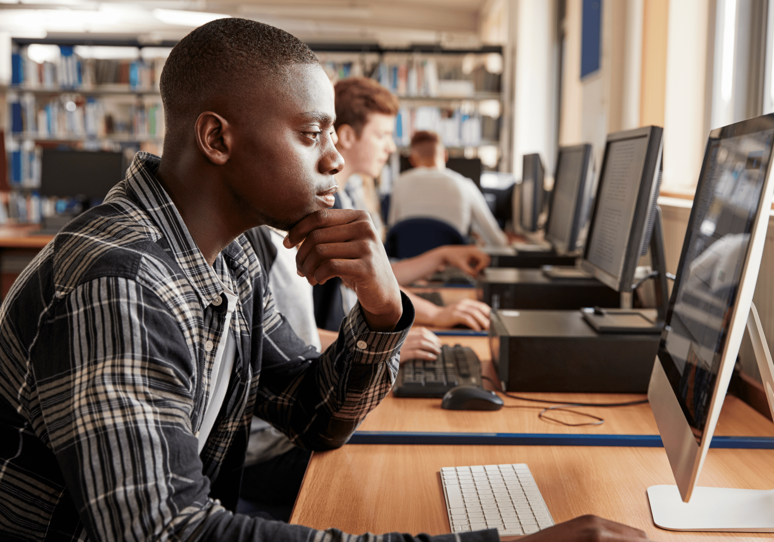 teen at computer